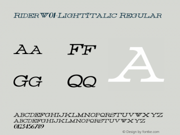 RiderW01-LightItalic Regular Version 1.00图片样张