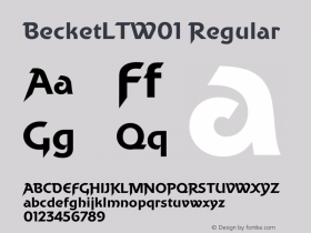 BecketLTW01 Regular Version 2.02 Font Sample
