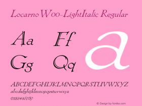 LocarnoW00-LightItalic Regular Version 1.00 Font Sample