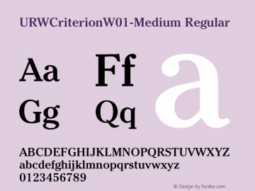 URWCriterionW01-Medium Regular Version 1.00 Font Sample