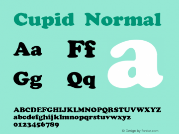 Cupid Normal 1.0/1995: 2.0/2001 Font Sample