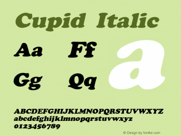 Cupid Italic 1.0/1995: 2.0/2001图片样张