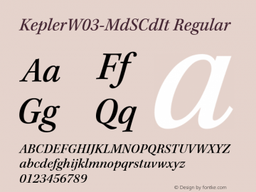 KeplerW03-MdSCdIt Regular Version 1.00 Font Sample