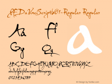 PFDaVinciScriptW01-Regular Regular Version 3.00图片样张
