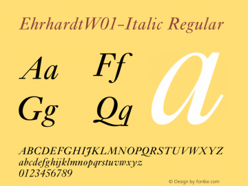 EhrhardtW01-Italic Regular Version 1.02图片样张