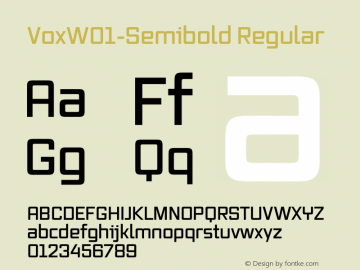 VoxW01-Semibold Regular Version 2.30图片样张