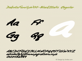 DakotaFamilyW00-BlackItalic Regular Version 5.00图片样张