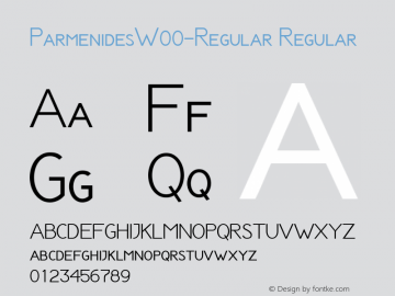 ParmenidesW00-Regular Regular Version 2.00 Font Sample