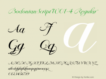 BodonianScriptW01-4 Regular Version 1.00 Font Sample