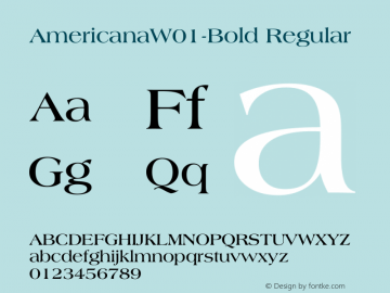 AmericanaW01-Bold Regular Version 1.00 Font Sample