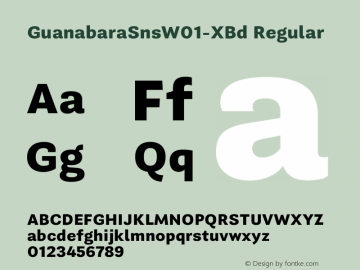 GuanabaraSnsW01-XBd Regular Version 1.00 Font Sample