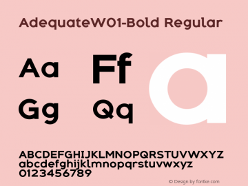 AdequateW01-Bold Regular Version 1.00图片样张