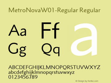 MetroNovaW01-Regular Regular Version 1.0 Font Sample