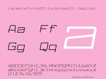 LarabiefontW00-ExtendedIt Regular Version 2.30 Font Sample