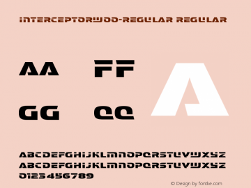 InterceptorW00-Regular Regular Version 2.00 Font Sample