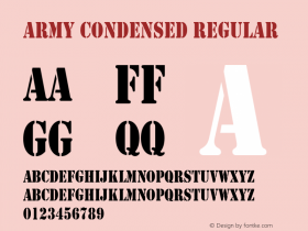 Army Condensed Regular Converted from C:\ALLTYPE\ARMY1602.TF1 by ALLTYPE图片样张