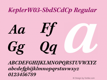 KeplerW03-SbdSCdCp Regular Version 1.00 Font Sample