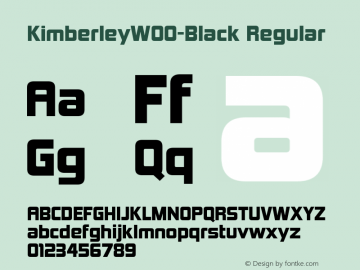 KimberleyW00-Black Regular Version 4.00 Font Sample