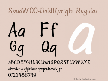 SpudW00-BoldUpright Regular Version 1.1 Font Sample