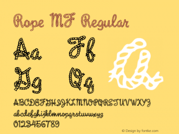 Rope MF Regular Macromedia Fontographer 4.1.3 9/15/05 Font Sample