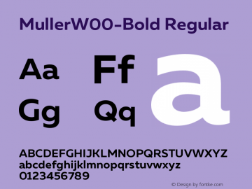MullerW00-Bold Regular Version 1.00 Font Sample
