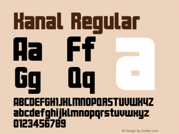 Kanal Regular Version 4.10 Font Sample