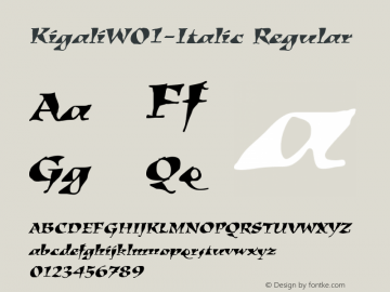 KigaliW01-Italic Regular Version 2.65 Font Sample