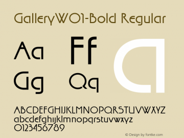 GalleryW01-Bold Regular Version 1.00 Font Sample
