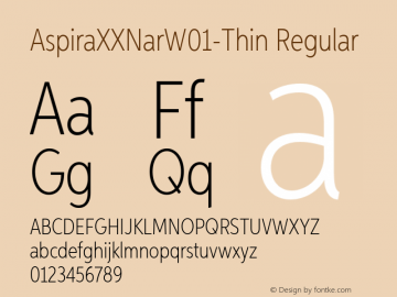 AspiraXXNarW01-Thin Regular Version 1.5 Font Sample