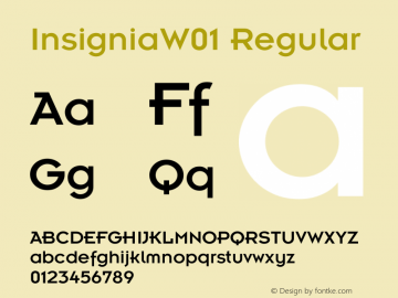 InsigniaW01 Regular Version 1.02 Font Sample