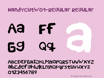 HandyCutW01-Regular Regular Version 1.00 Font Sample