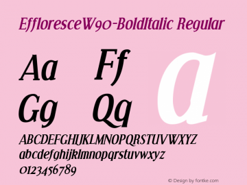 EffloresceW90-BoldItalic Regular Version 4.00 Font Sample