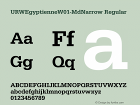 URWEgyptienneW01-MdNarrow Regular Version 1.00 Font Sample