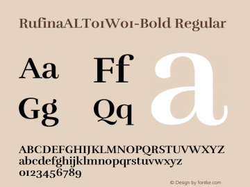 RufinaALT01W01-Bold Regular Version 1.10 Font Sample