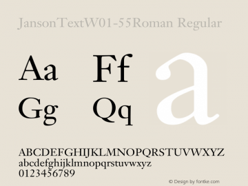 Jansontextw01 55roman Font Janson Text W01 55 Roman Font Janson Text W01 55 Roman Version 1 02 Font Ttf Font Serif Font Fontke Com For Mobile