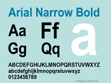 Arial Narrow Bold Version 2.37 Font Sample