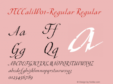 ITCCaliW01-Regular Regular Version 1.1 Font Sample