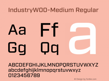 IndustryW00-Medium Regular Version 2.20 Font Sample
