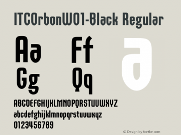 ITCOrbonW01-Black Regular Version 1.00 Font Sample