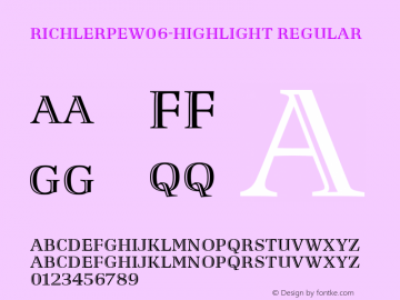 RichlerPEW06-Highlight Regular Version 1.00图片样张