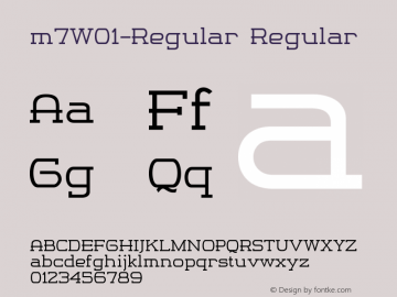 m7W01-Regular Regular Version 1.00 Font Sample