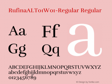 RufinaALT01W01-Regular Regular Version 1.10 Font Sample