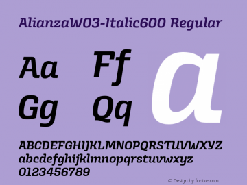 AlianzaW03-Italic600 Regular Version 1.00图片样张