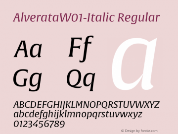 AlverataW01-Italic Regular Version 1.10图片样张