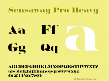 Sensaway Pro Heavy Version 1.000 Font Sample