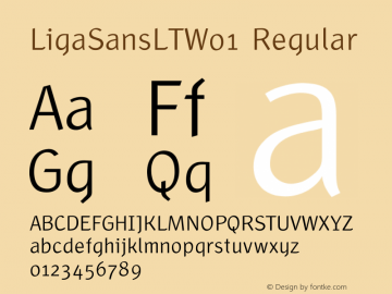 LigaSansLTW01 Regular Version 2.02 Font Sample