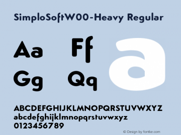 SimploSoftW00-Heavy Regular Version 1.70 Font Sample