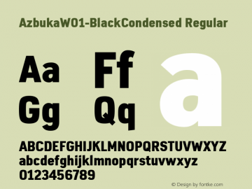 AzbukaW01-BlackCondensed Regular Version 1.00 Font Sample