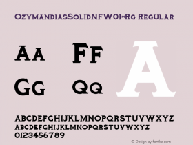 OzymandiasSolidNFW01-Rg Regular Version 1.20 Font Sample