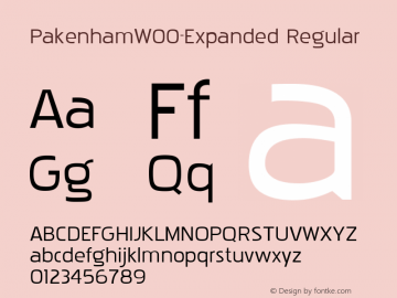 PakenhamW00-Expanded Regular Version 3.00 Font Sample